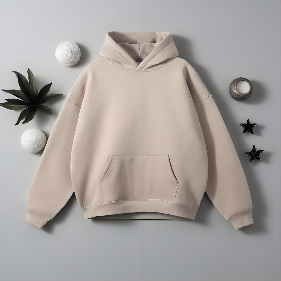Ash Grey Unisex Cotton Hoodie Casual Loose Fit