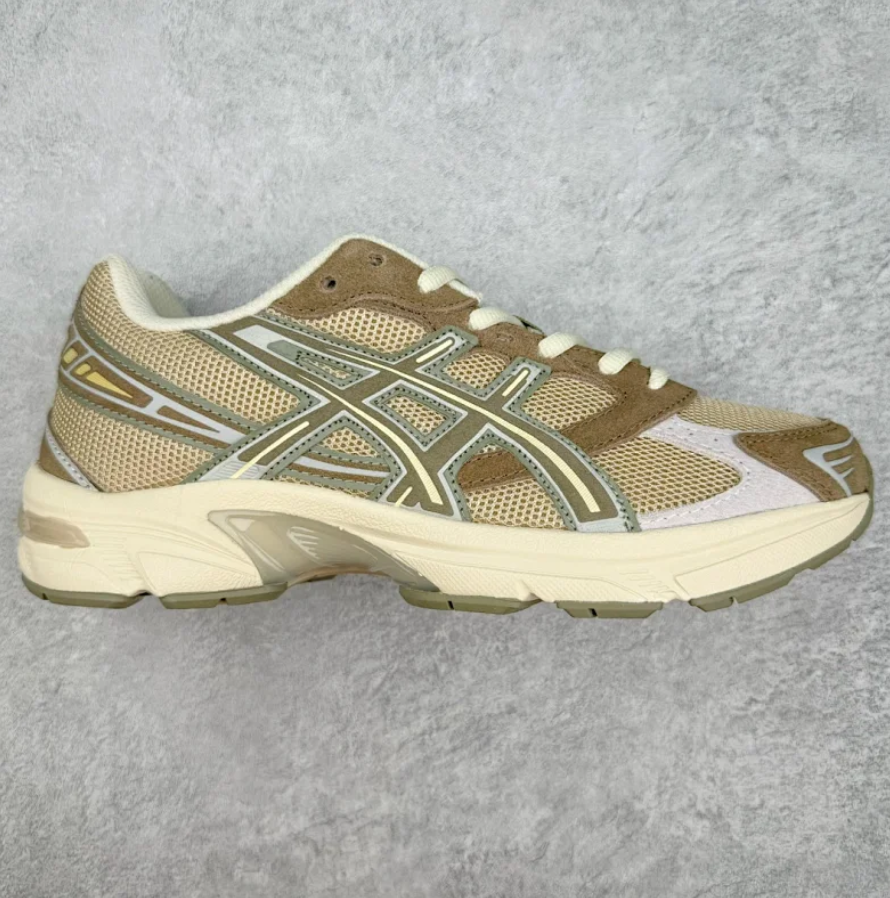 ASICS Retro Running Shoes GEL Cushioning Beige Suede Breathable Sneakers