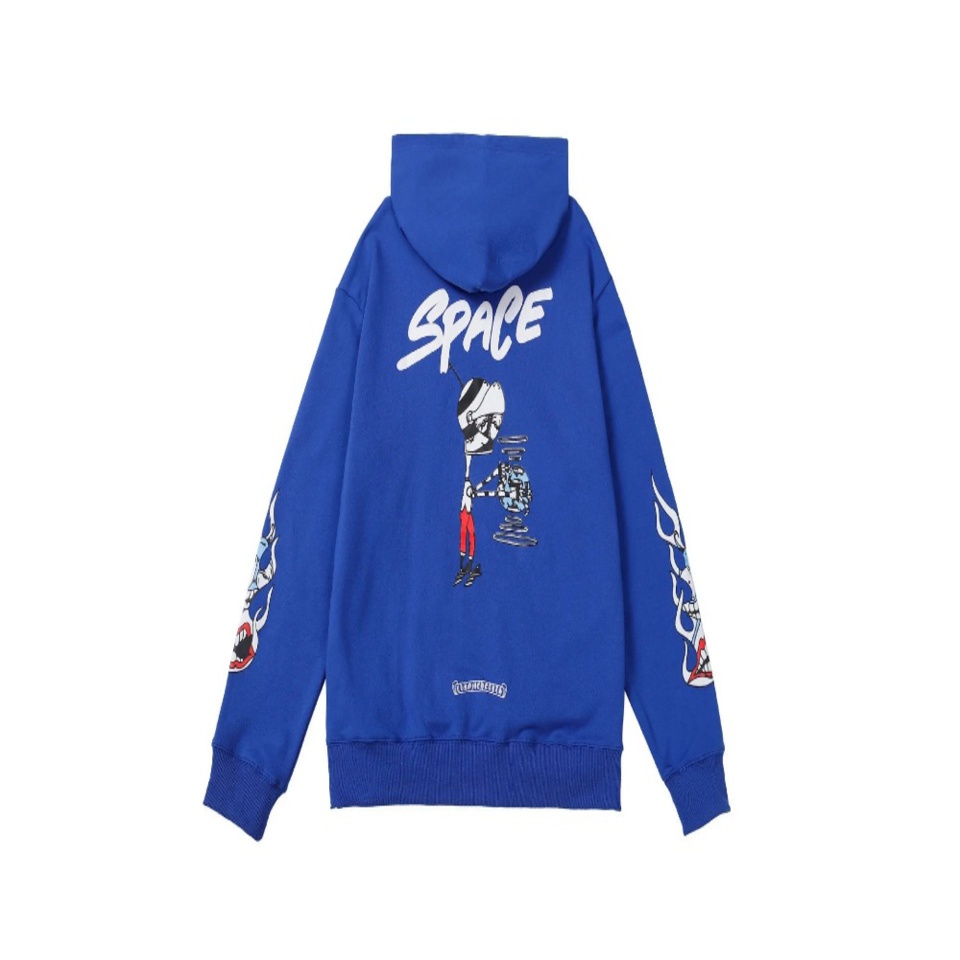 Astronaut Print Cotton Hoodie Unisex Streetwear Pullover