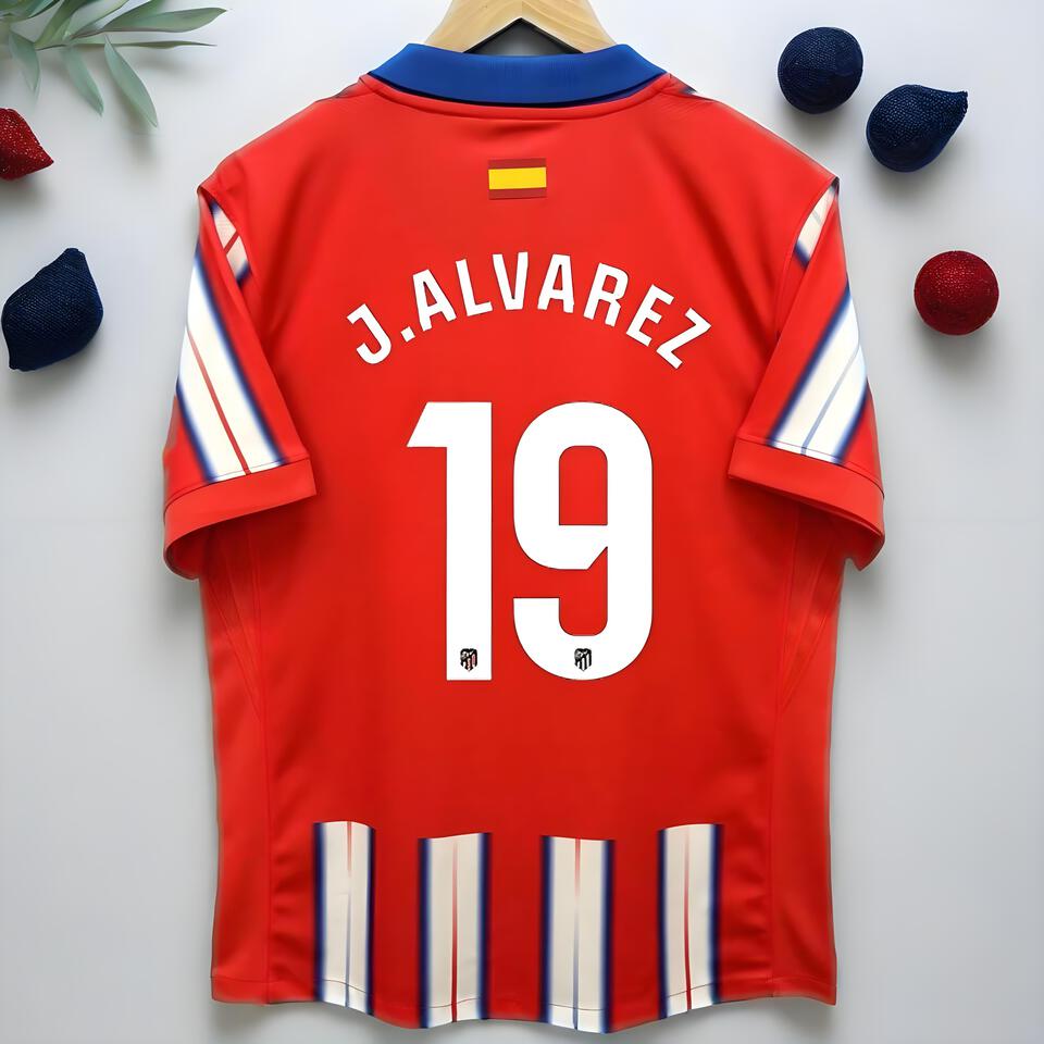 Atletico Madrid J Alvarez 19 Home Red Jersey