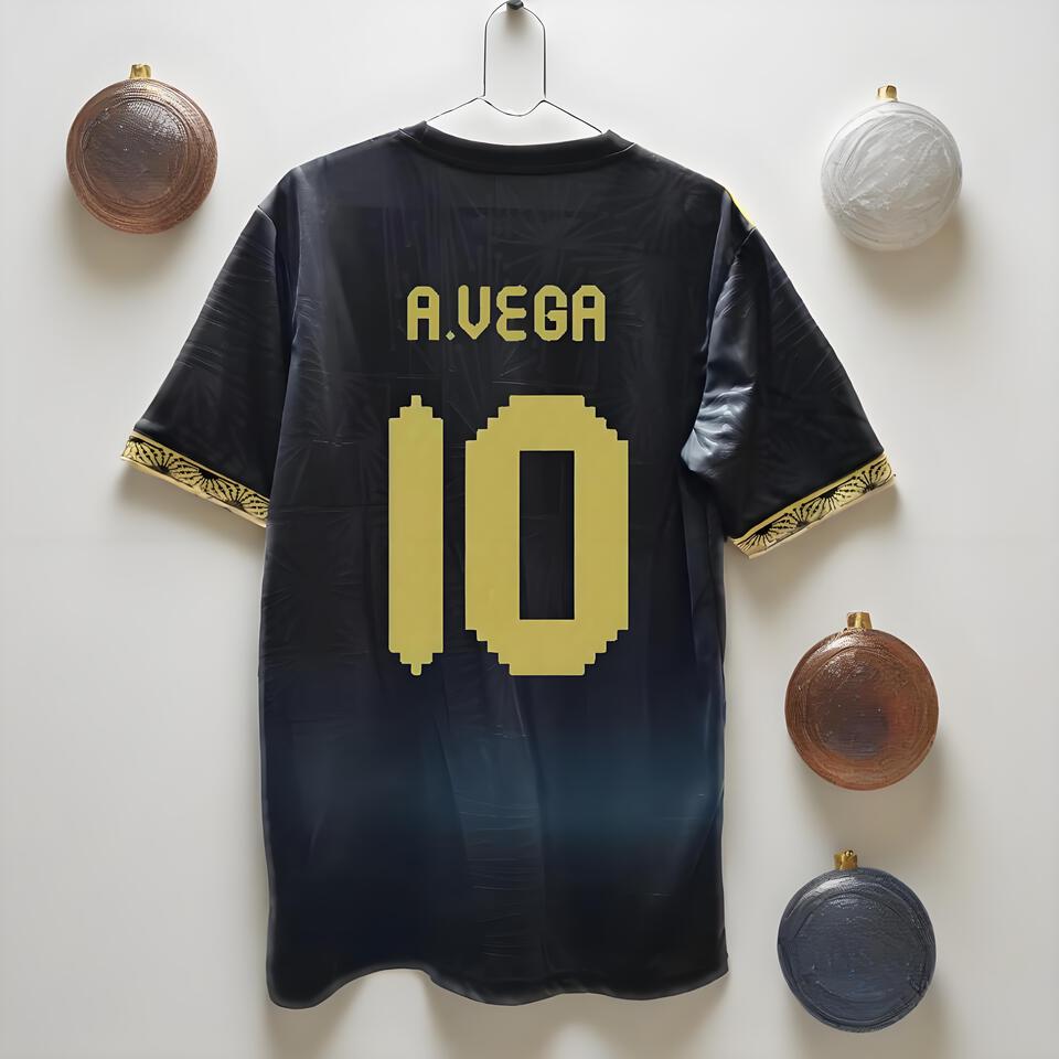 A.VEGA Men's Football Wind Black Yellow Cotton T-Shirt - Athletic Tee