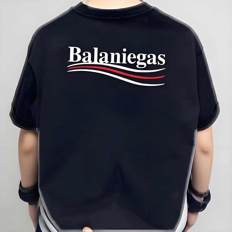 Balaniegas Black Cotton Oversized T-Shirt Unisex Streetwear