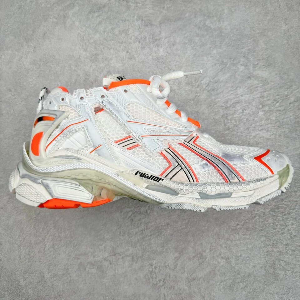 Balenciaga Runner White Orange Grey Retro Sneakers