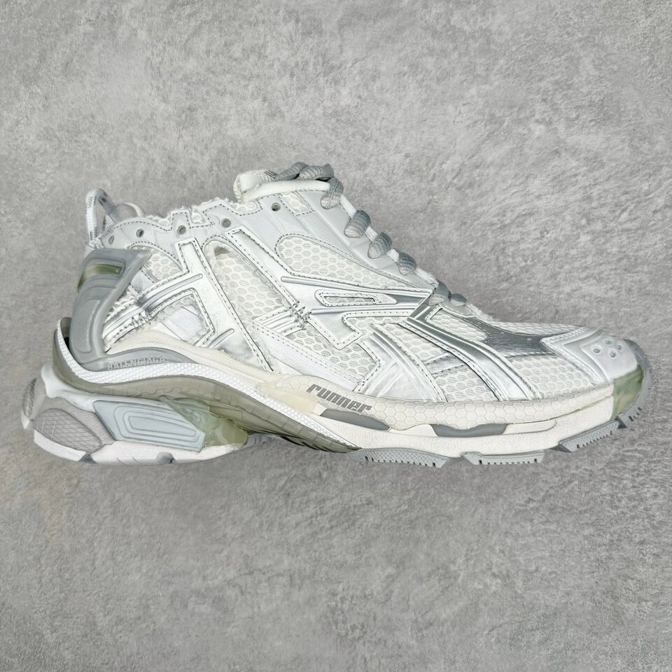 Balenciaga Runner White Silver Aerobic Cushion Sneakers