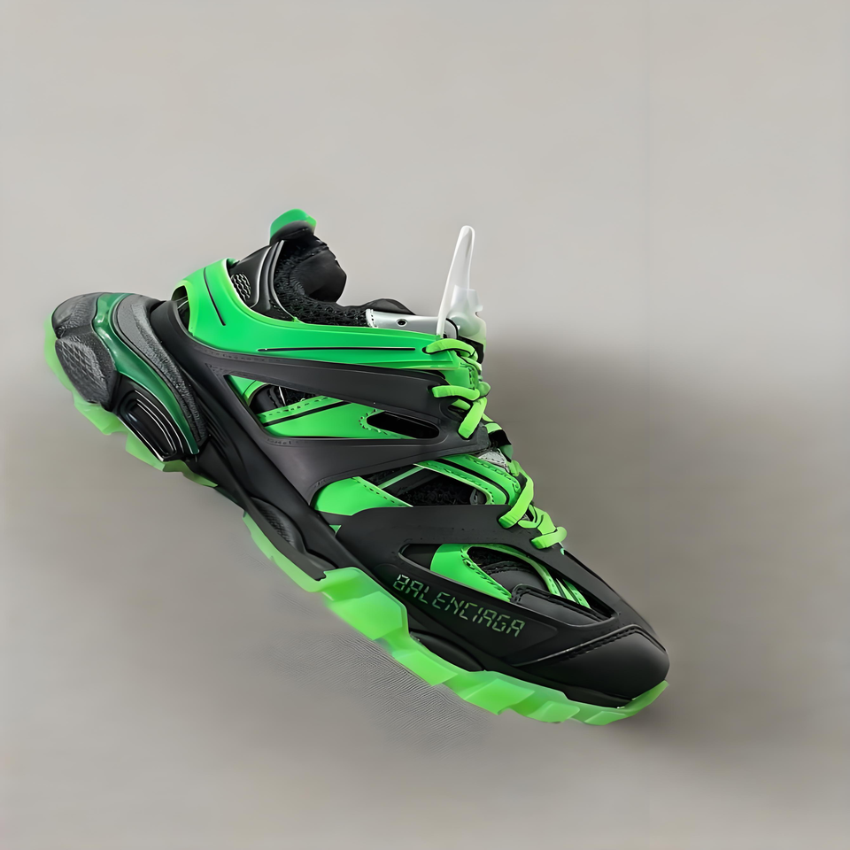 Balenciaga Track 2 Black Green Mesh Retro Chunky Dad Sneakers