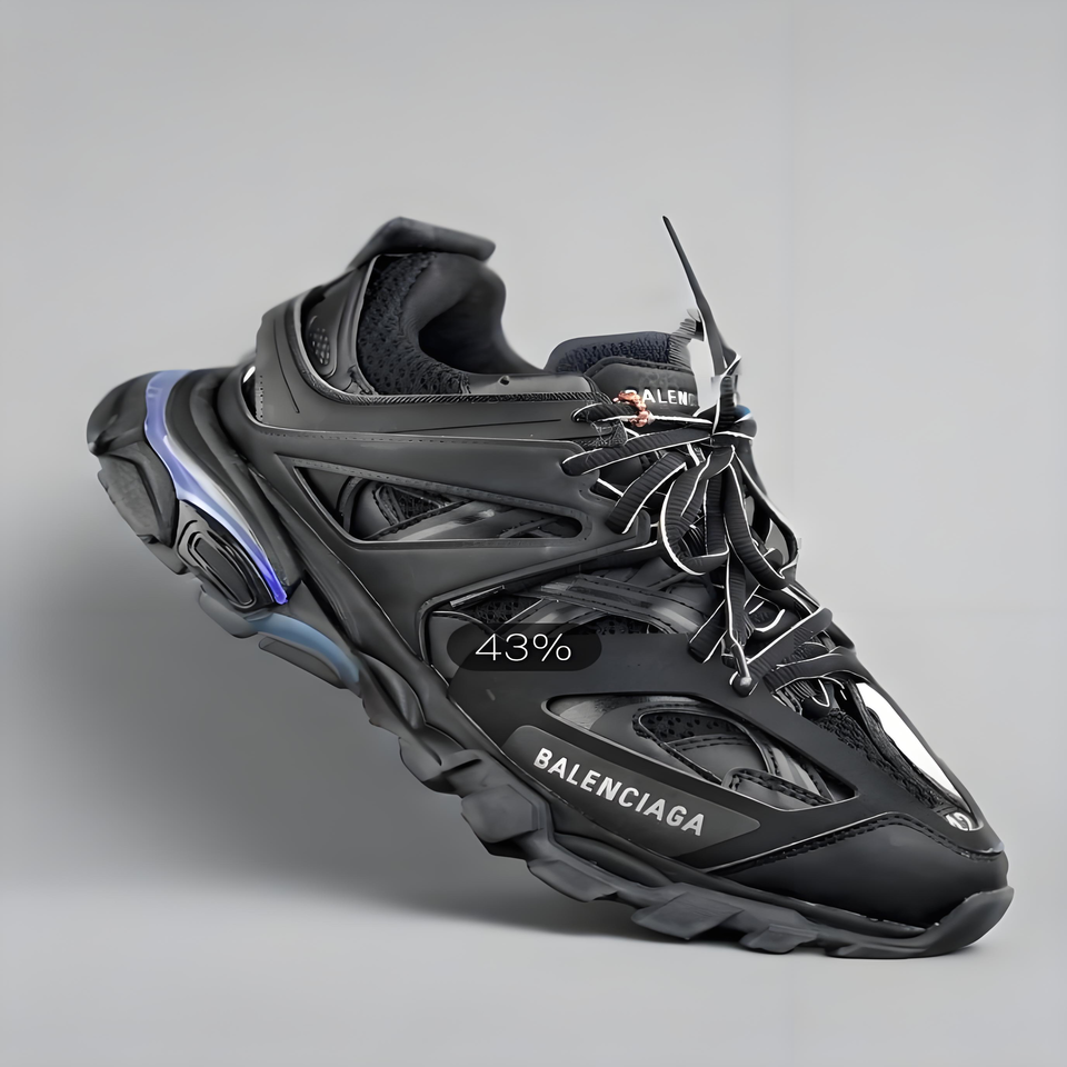 Balenciaga Track Black Blue Colorblock Dad Sneakers