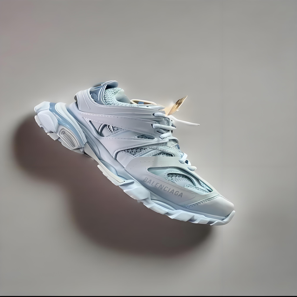 Balenciaga Track Light Blue Mesh Sneakers Chunky Sole