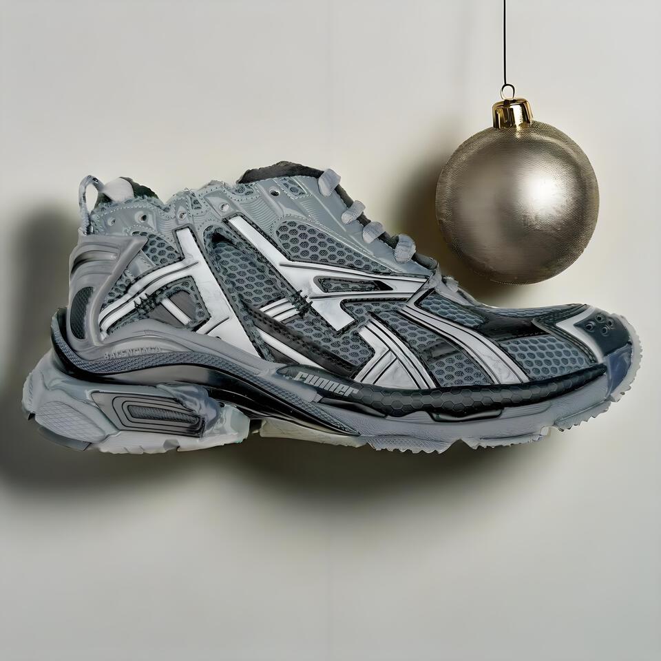 Balenciaga Track Runner Grey Black Silver Mesh Synthetic Leather Chunky Dad Sneakers