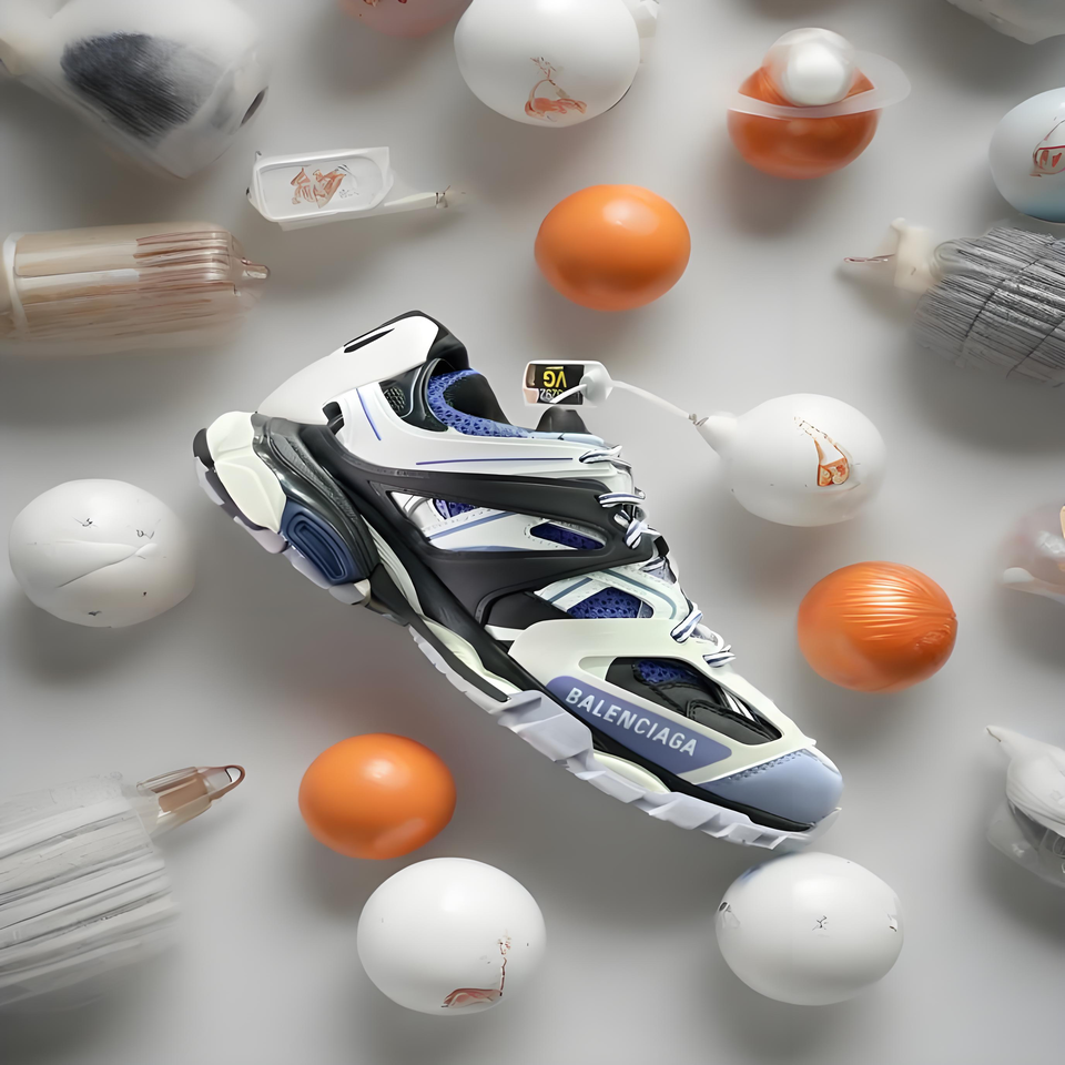 Balenciaga Track Triple S White Black Blue Retro Sneakers
