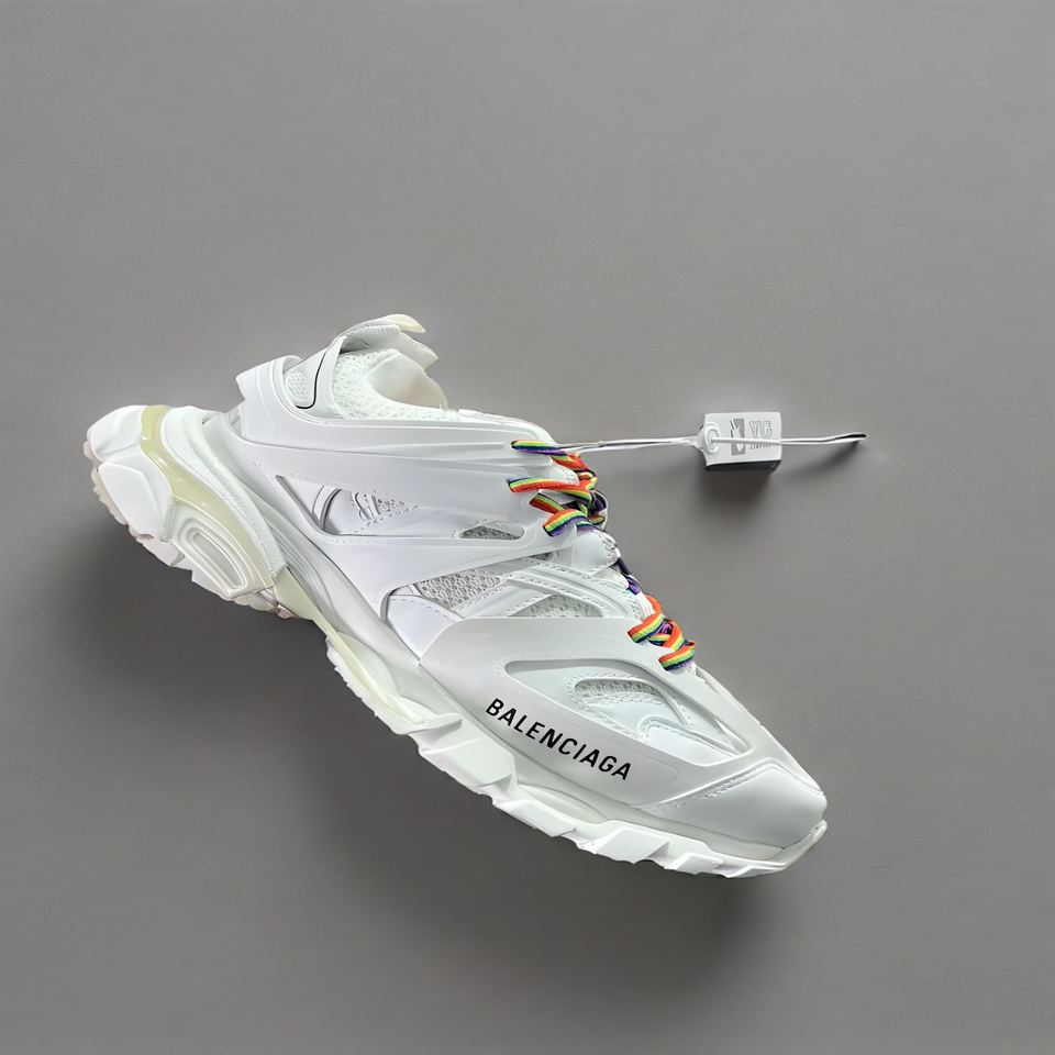 Balenciaga Triple S White Mesh Sneakers Chunky Dad Shoes