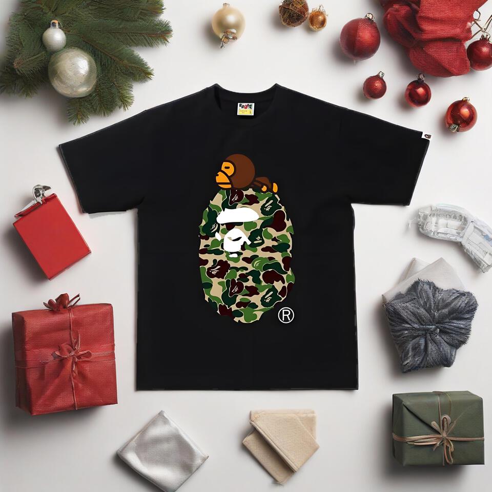 Bape Black Camo Ape Head Loose Fit T-Shirt