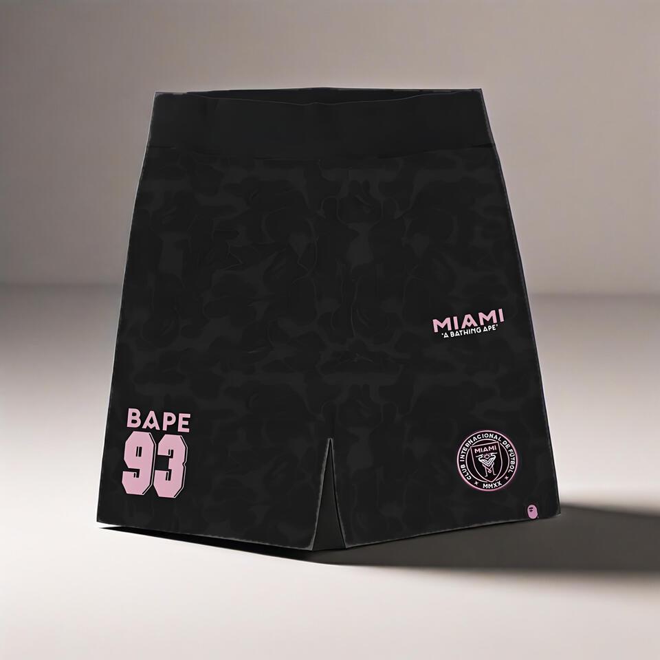 Bape Black Camo Print Cotton Unisex Casual Shorts
