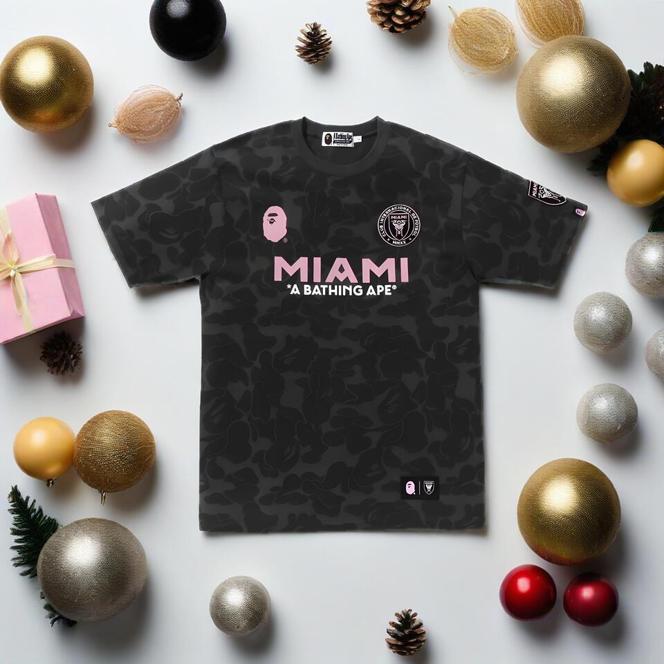 Bape Black Camo Print Unisex Cotton T-Shirt