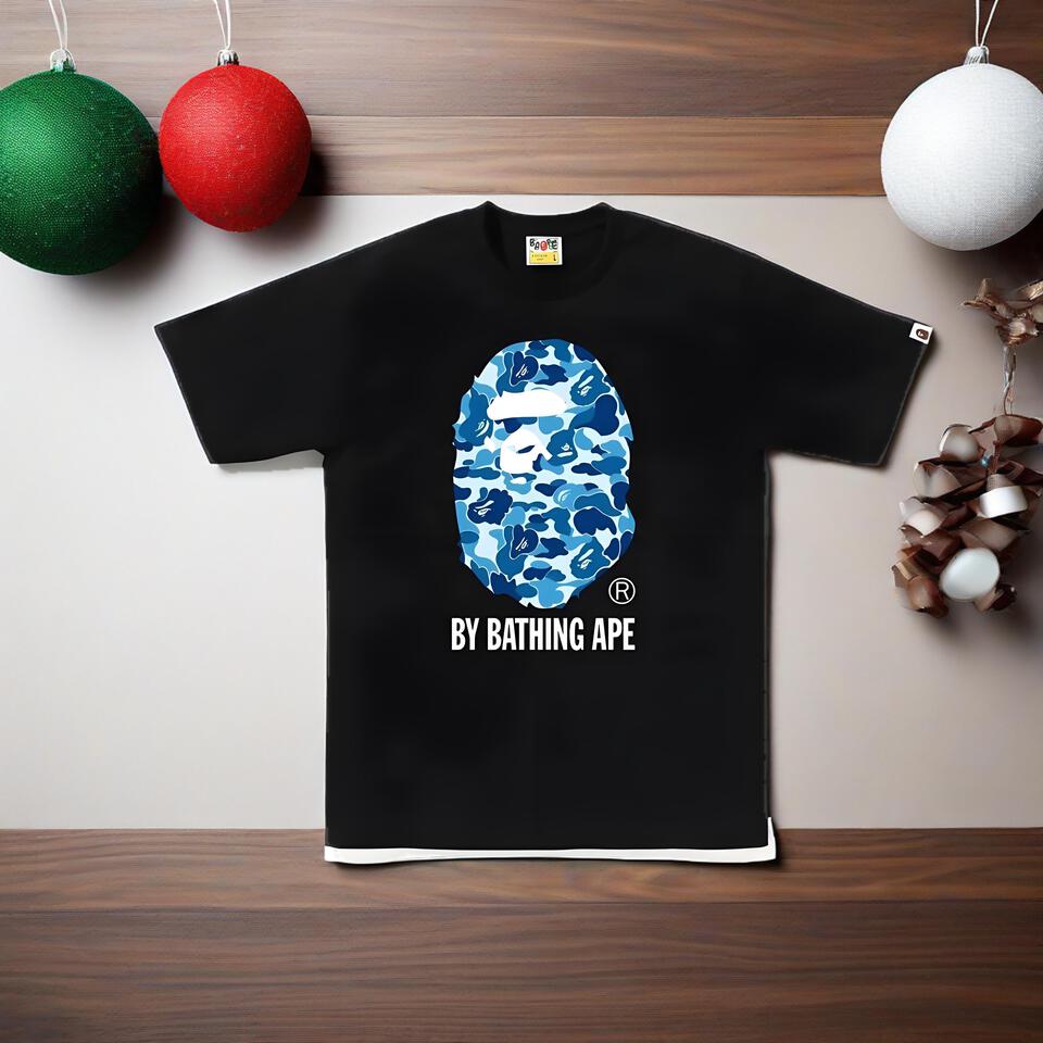 Bape Black Cotton Classic Ape Head Tee