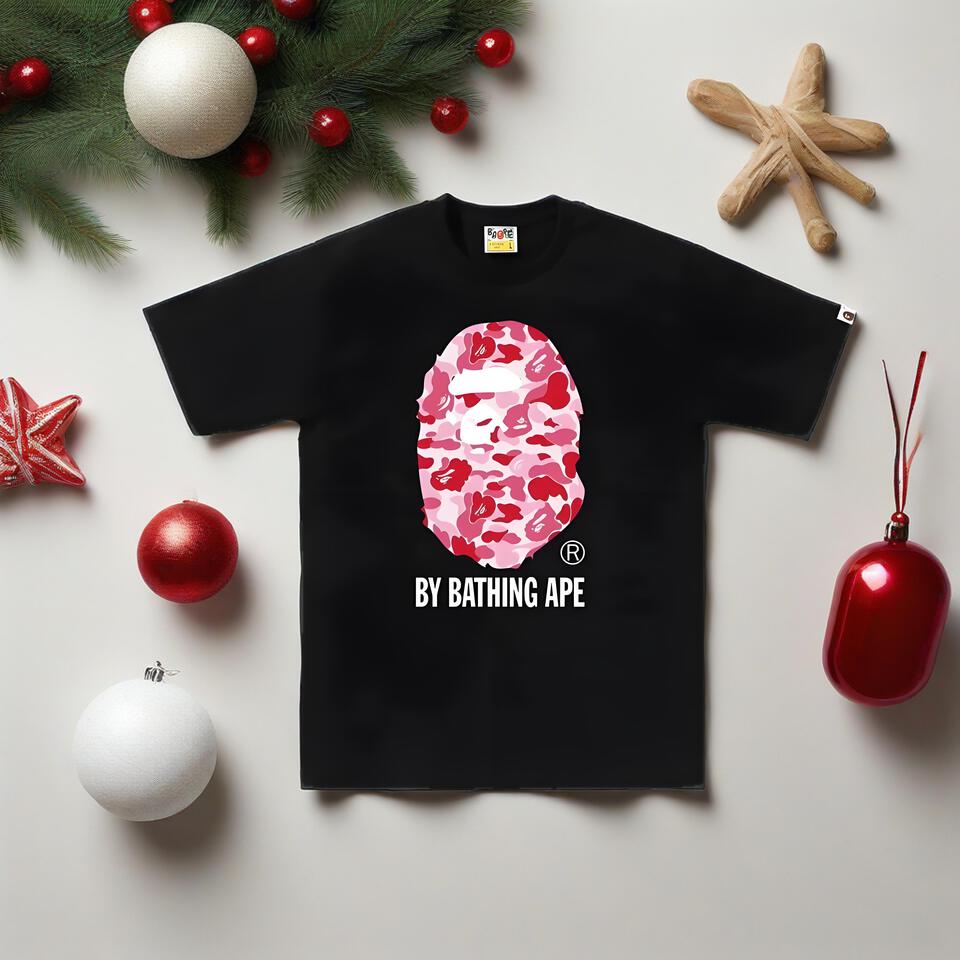 Bape Black Cotton Loose Fit Short Sleeve T-Shirt