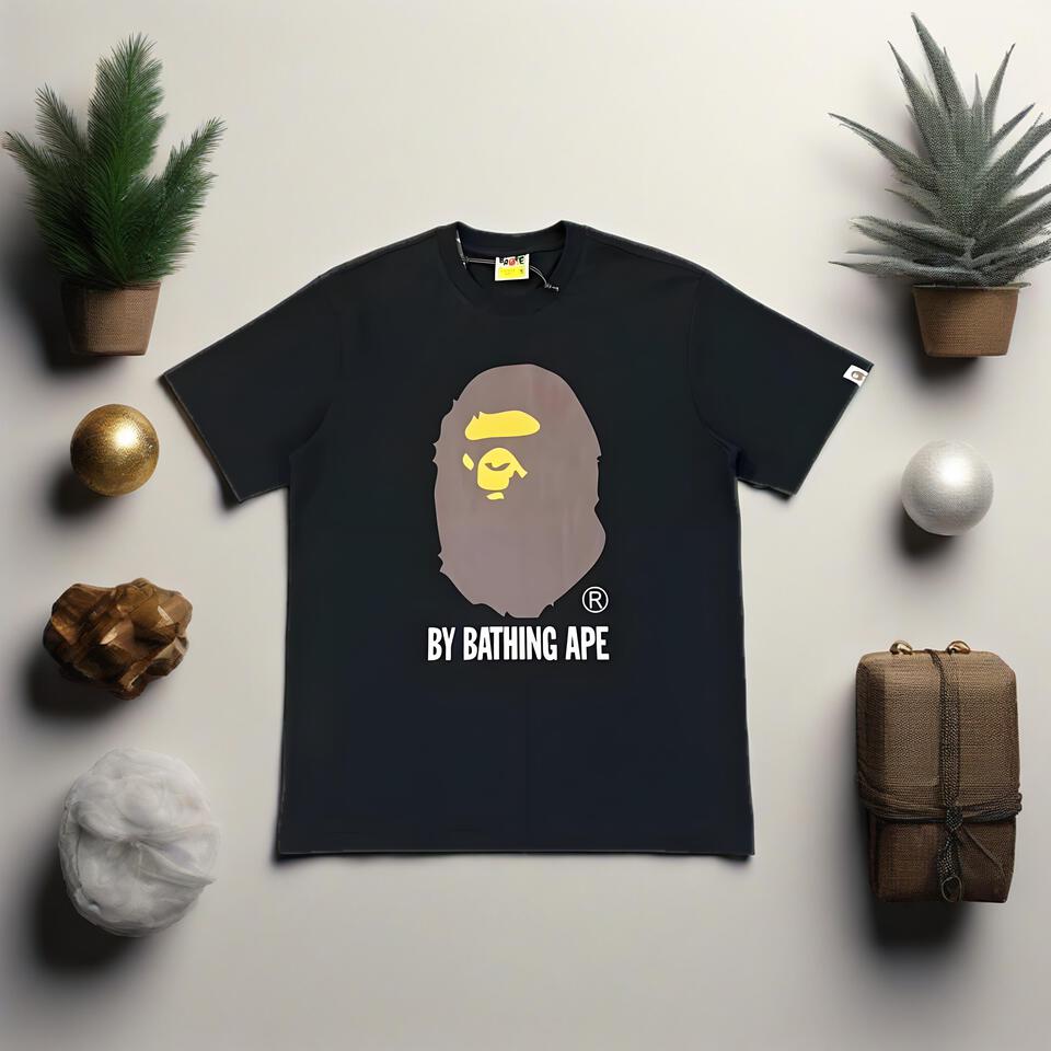 Bape Black Cotton Streetwear Unisex T-Shirt