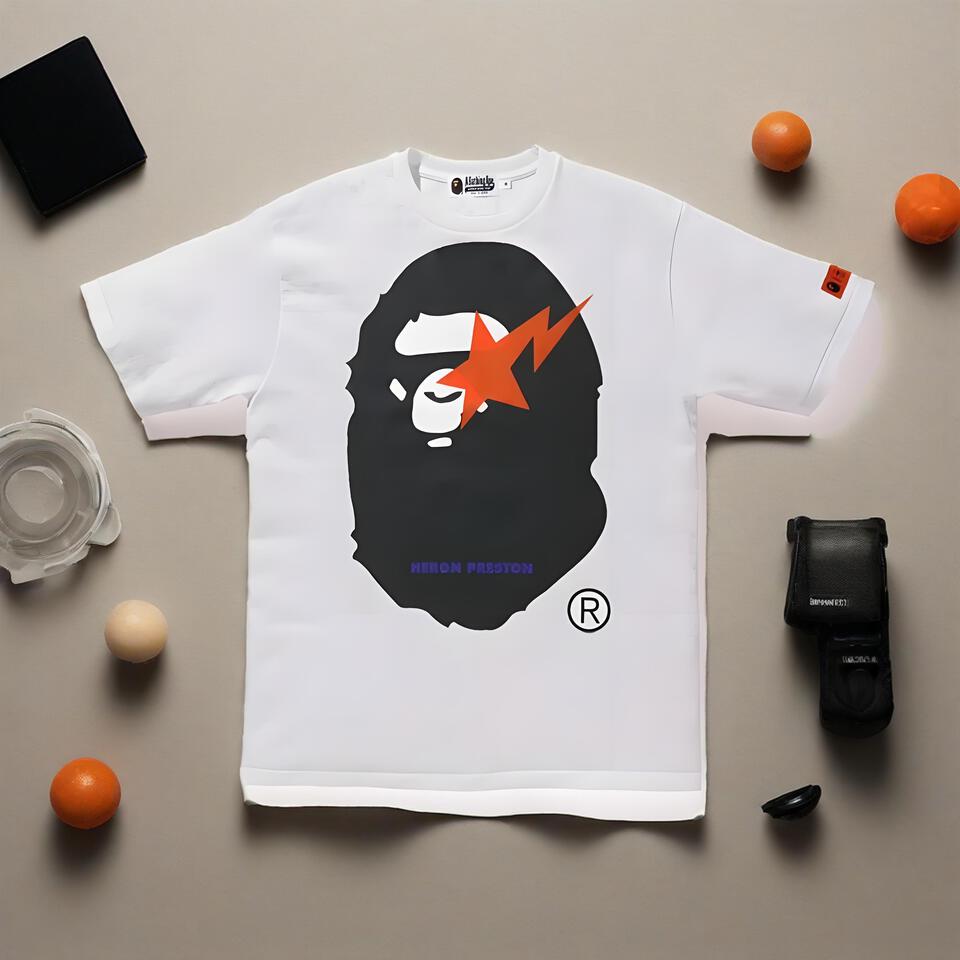 BAPE x Heron Preston White Cotton Oversized T-Shirt