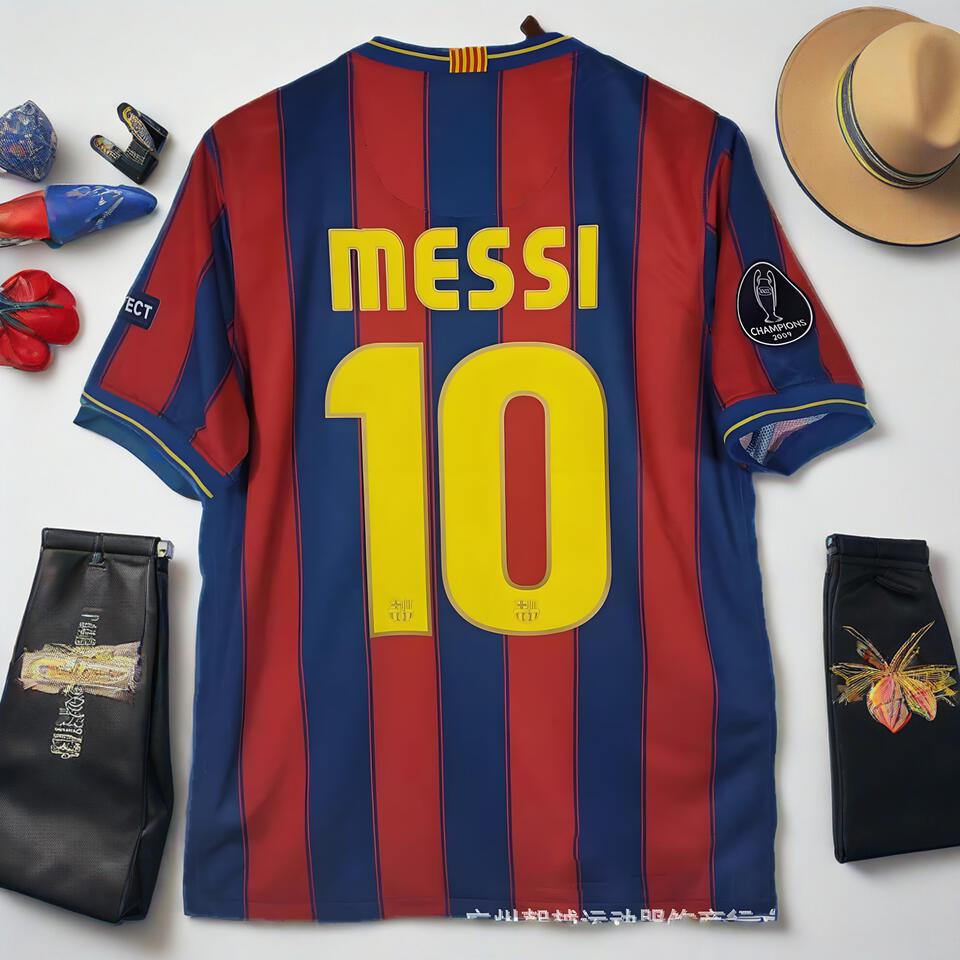Barcelona Messi 10 Red Blue Mesh Football Jersey