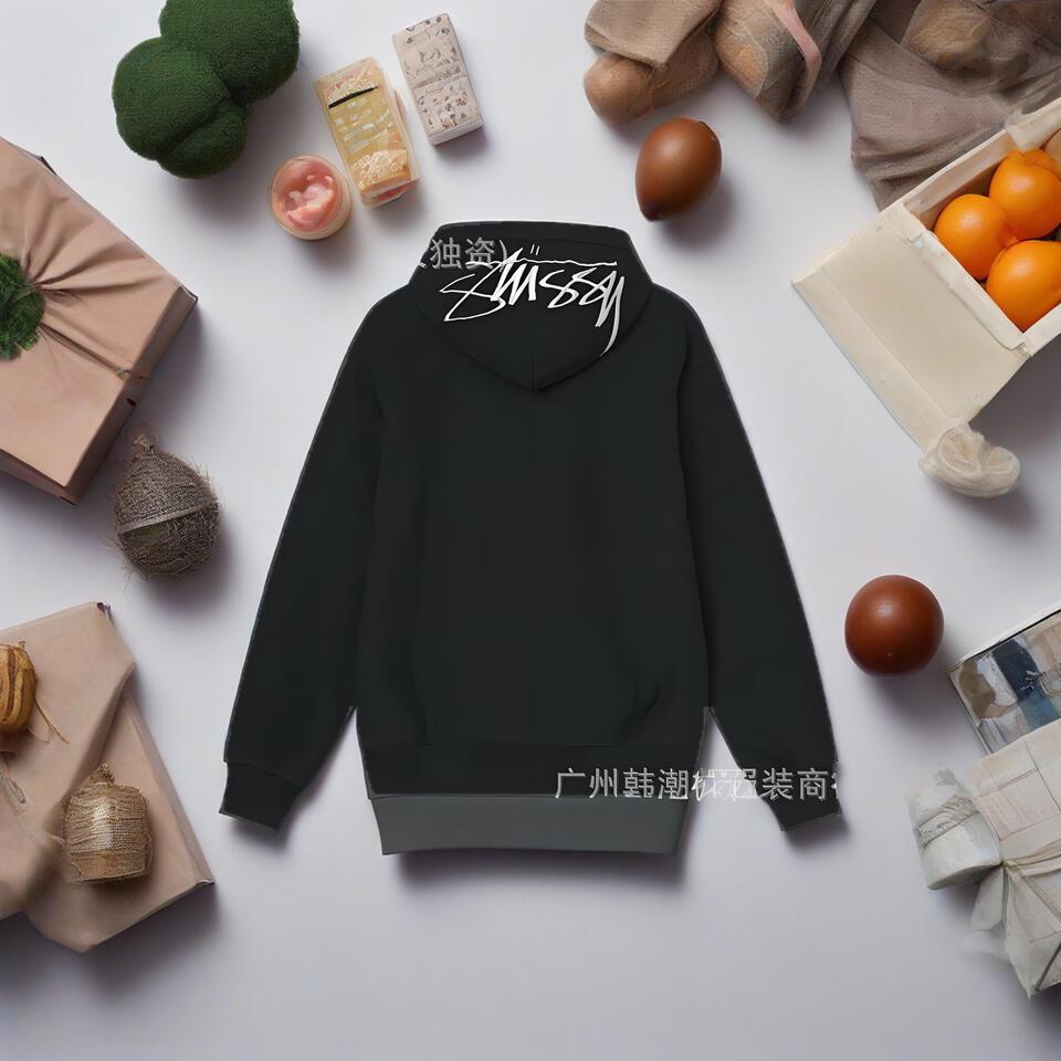 Bassan Black Cotton Hoodie Unisex Streetwear Oversized