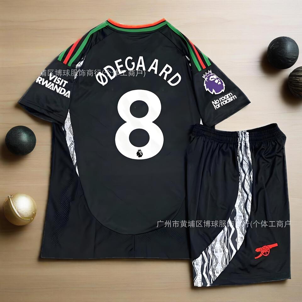BØDEGAARD8 Breathable Black Soccer Jersey Kit