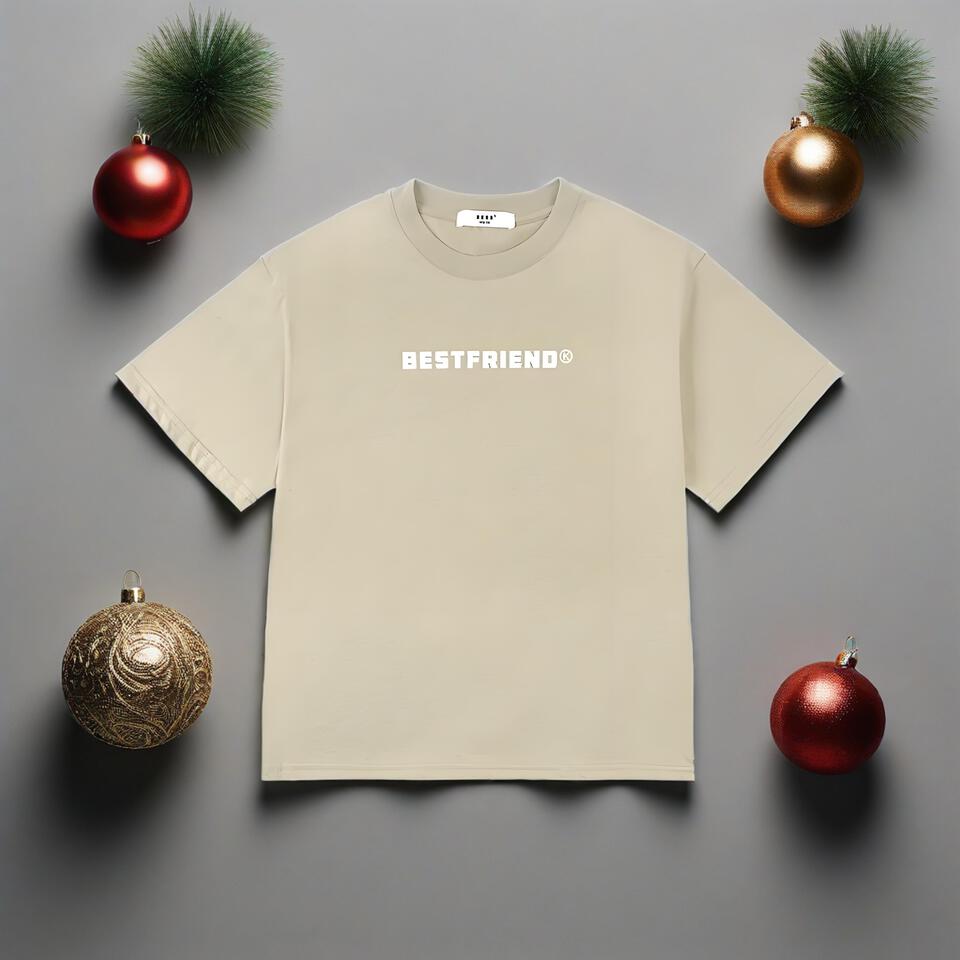 BESTFRIEND Unisex Oversized Cotton T-Shirt Casual Print Tee