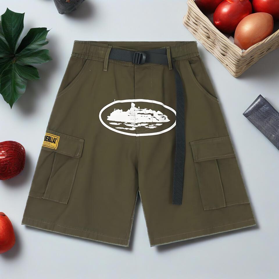 BIGGERILLAZ Army Green Cargo Shorts Multi Pocket Classic Workwear Men's Shorts