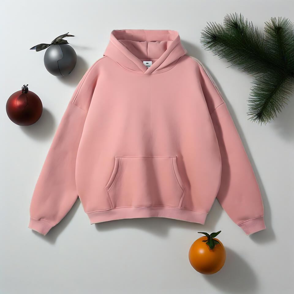 Binken Light Pink Cotton Hoodie Unisex Casual Jacket