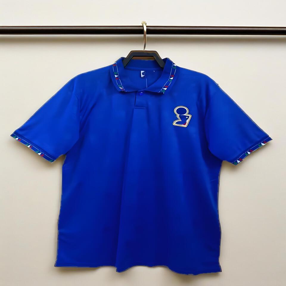 Blue Cotton Breathable Polo Shirt Men Women Minimalist Classic