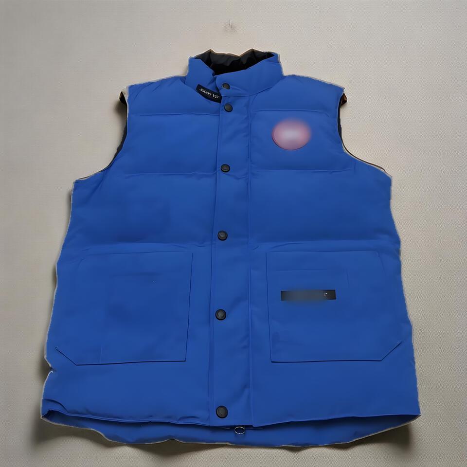 Blue Padded Sleeveless Vest Unisex Windproof Warm