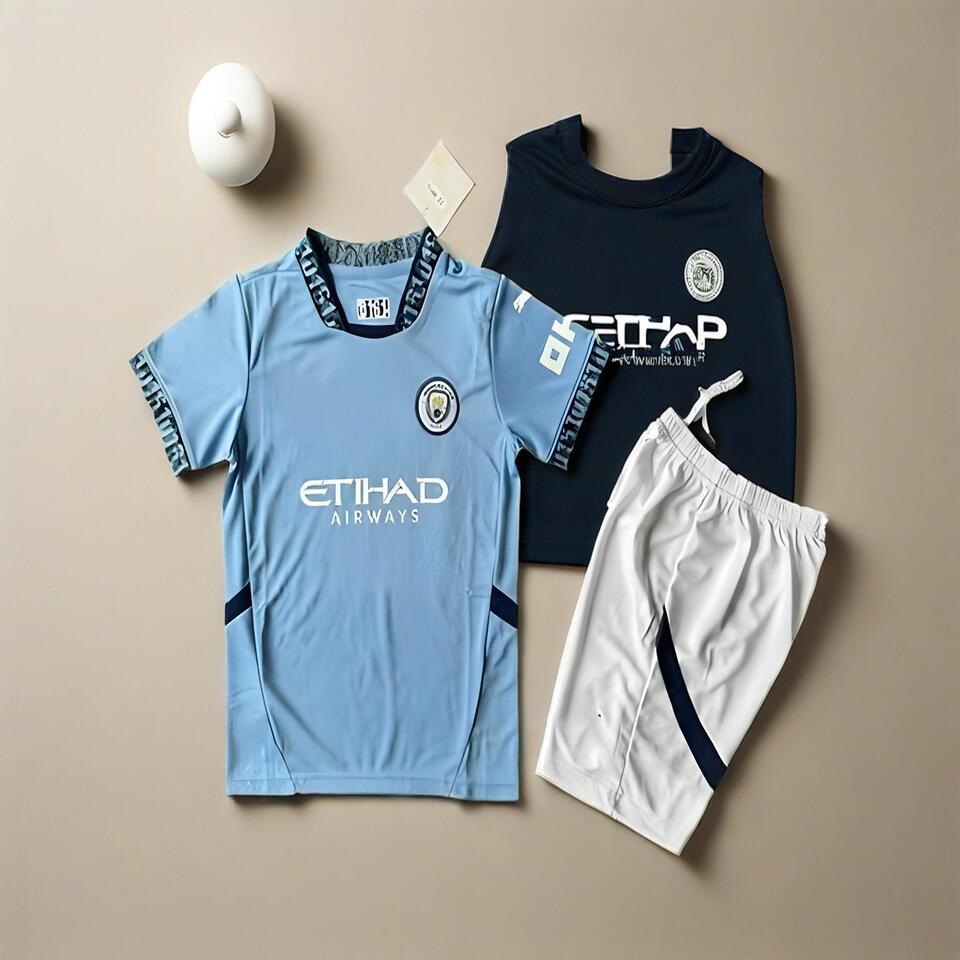 Blue White Breathable Dynamic Football Kit - Stylish Sports Jersey & Shorts Set