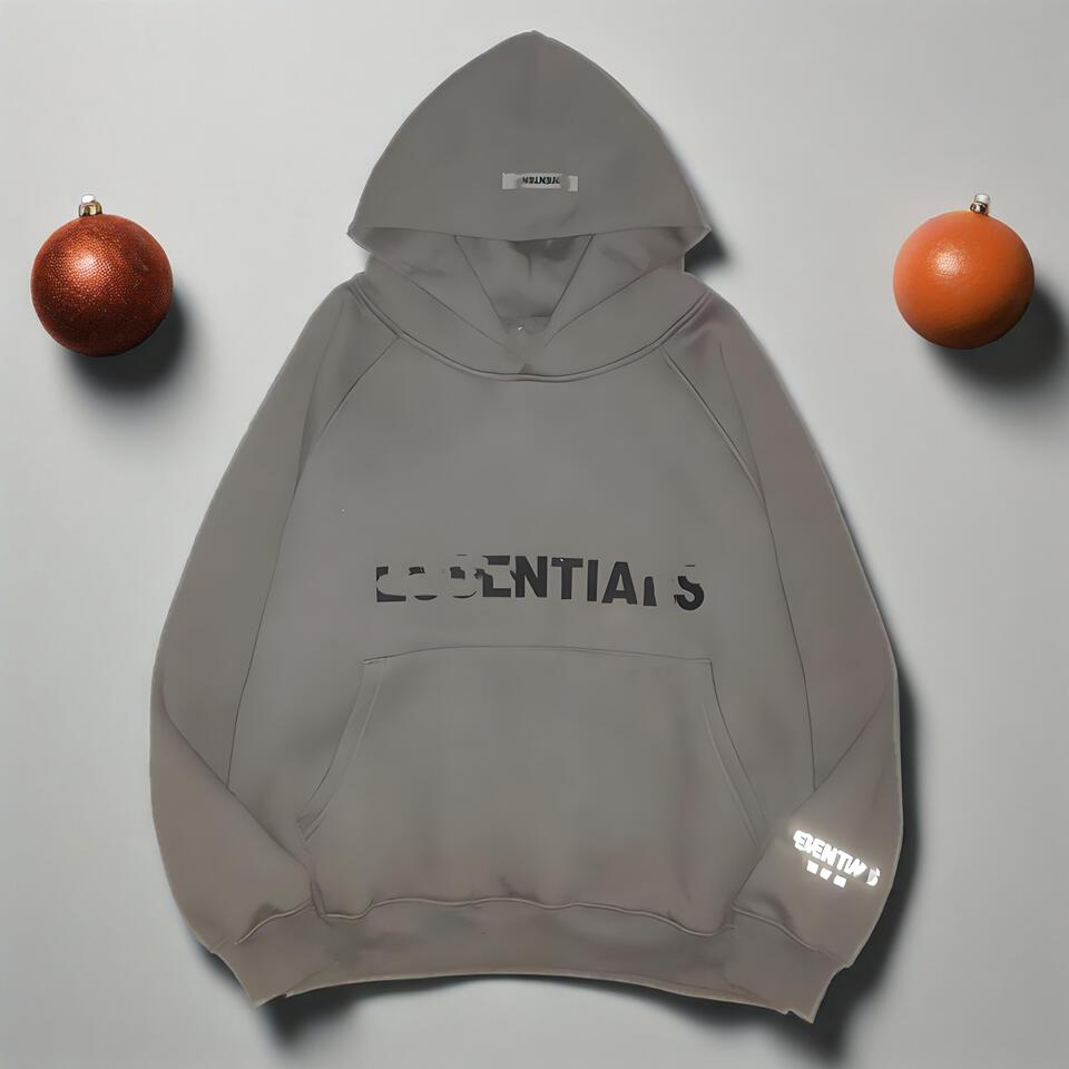 [Brand] Minimalist Grey Reflective Street Hoodie