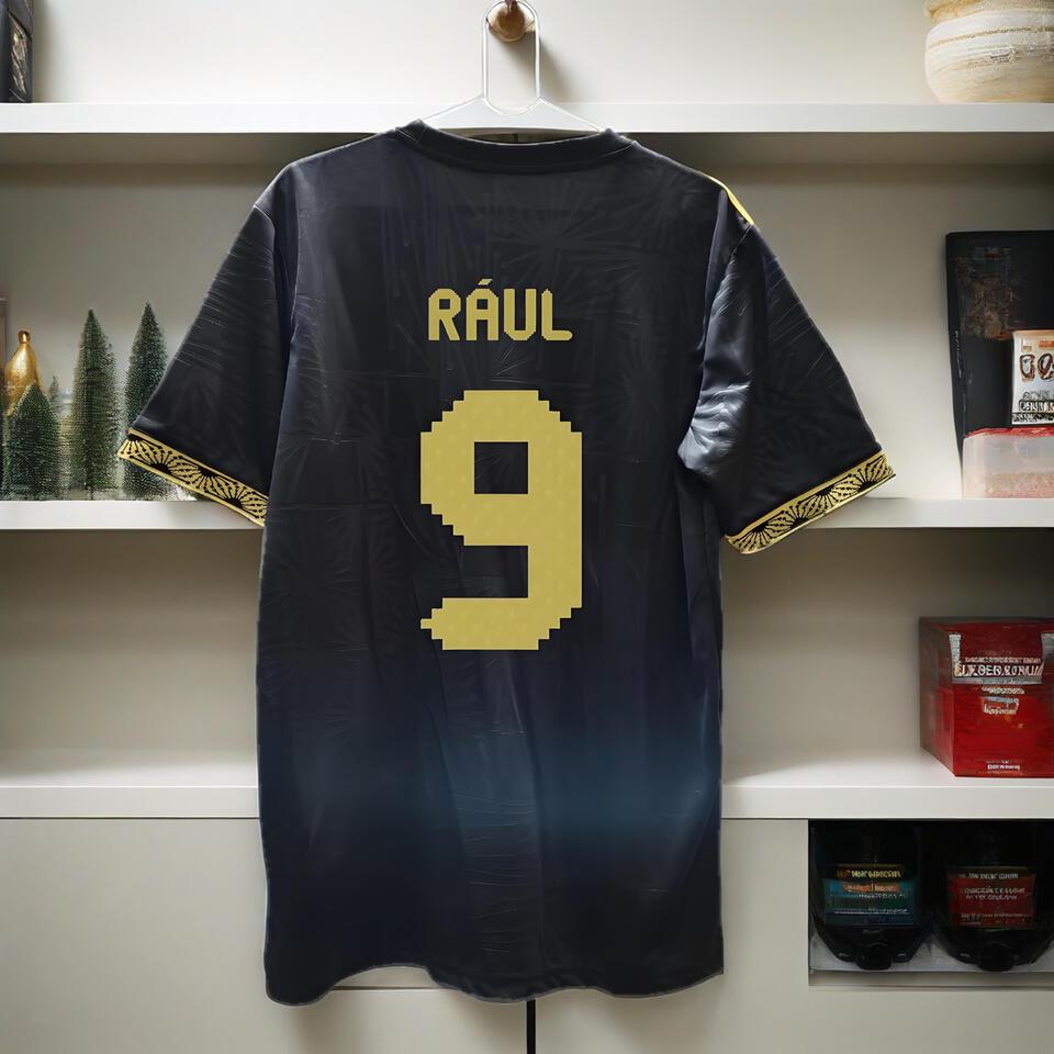 [Brand Name] Black Yellow Retro Football T-Shirt Vintage Classic Soccer Jersey Tee