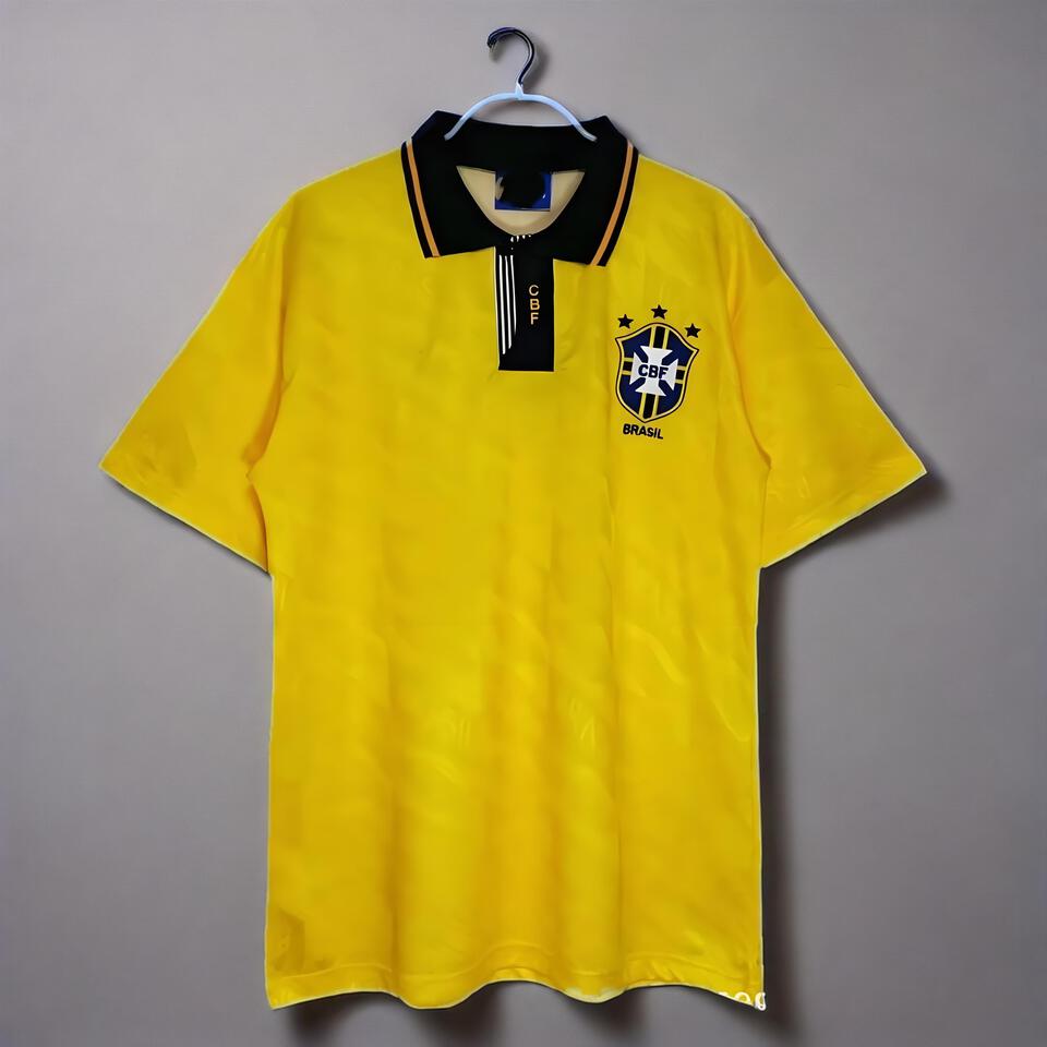 Brazil National Team Yellow Cotton T-Shirt Unisex Classic Breathable Design