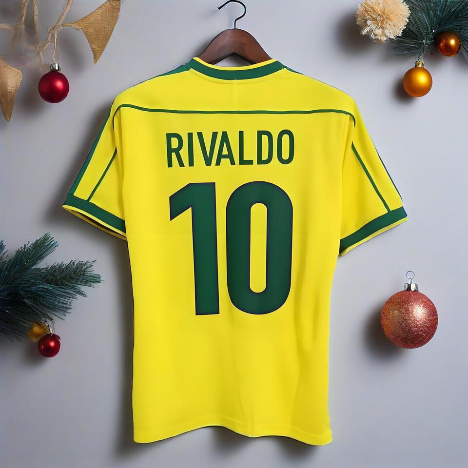 Brazil Rivaldo 10 Yellow Football Jersey