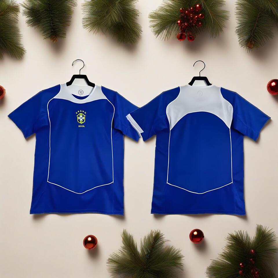 Brazil Team Blue White Breathable Vintage Short Sleeve T-Shirt