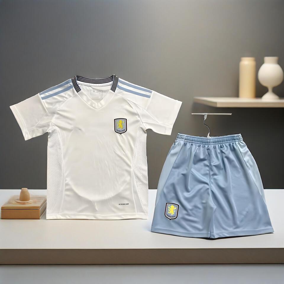 Breathable V-Neck Sportswear Set, Blue and White, Minimalist Style