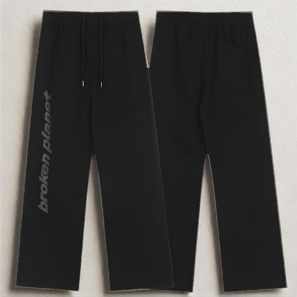 Broken Planet Black Cotton Casual Pants