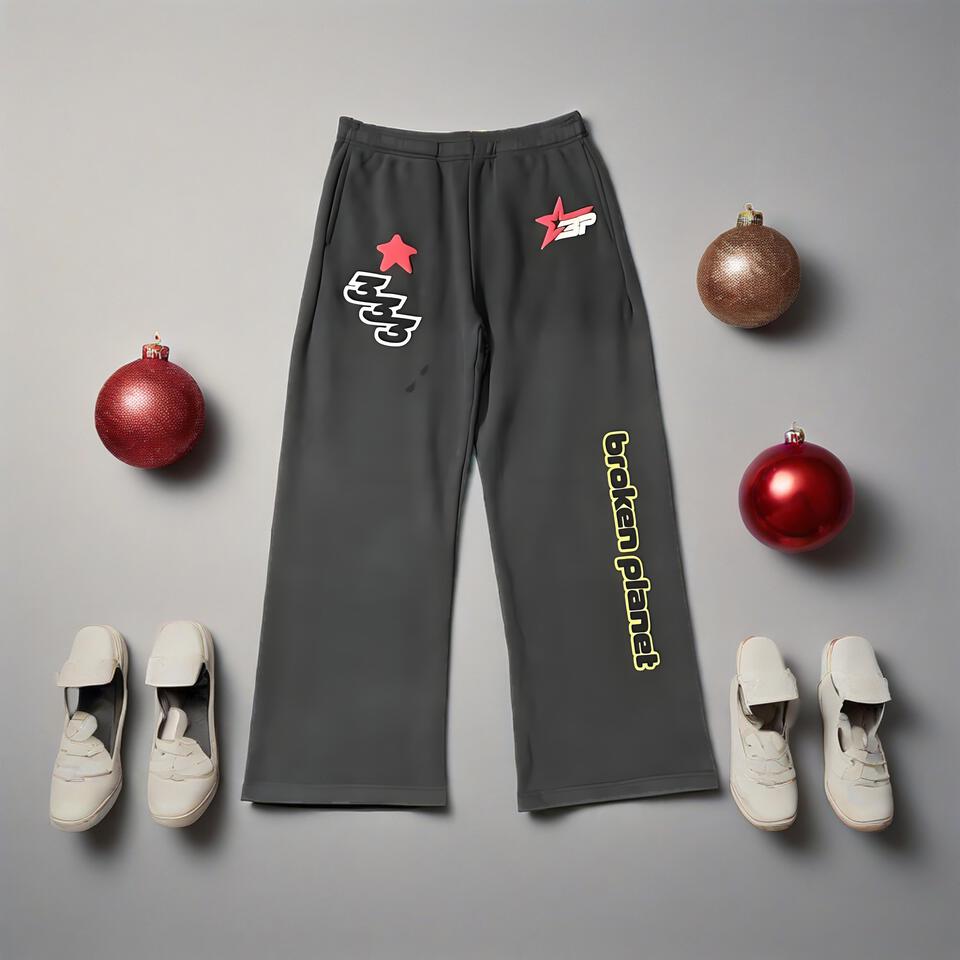 Broken Planet Black Cotton Loose Fit Sweatpants