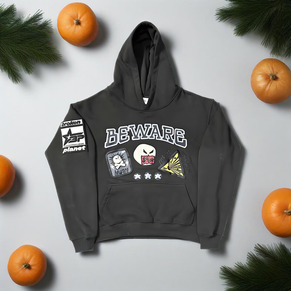 Broken Planet Black Cotton Street Hoodie