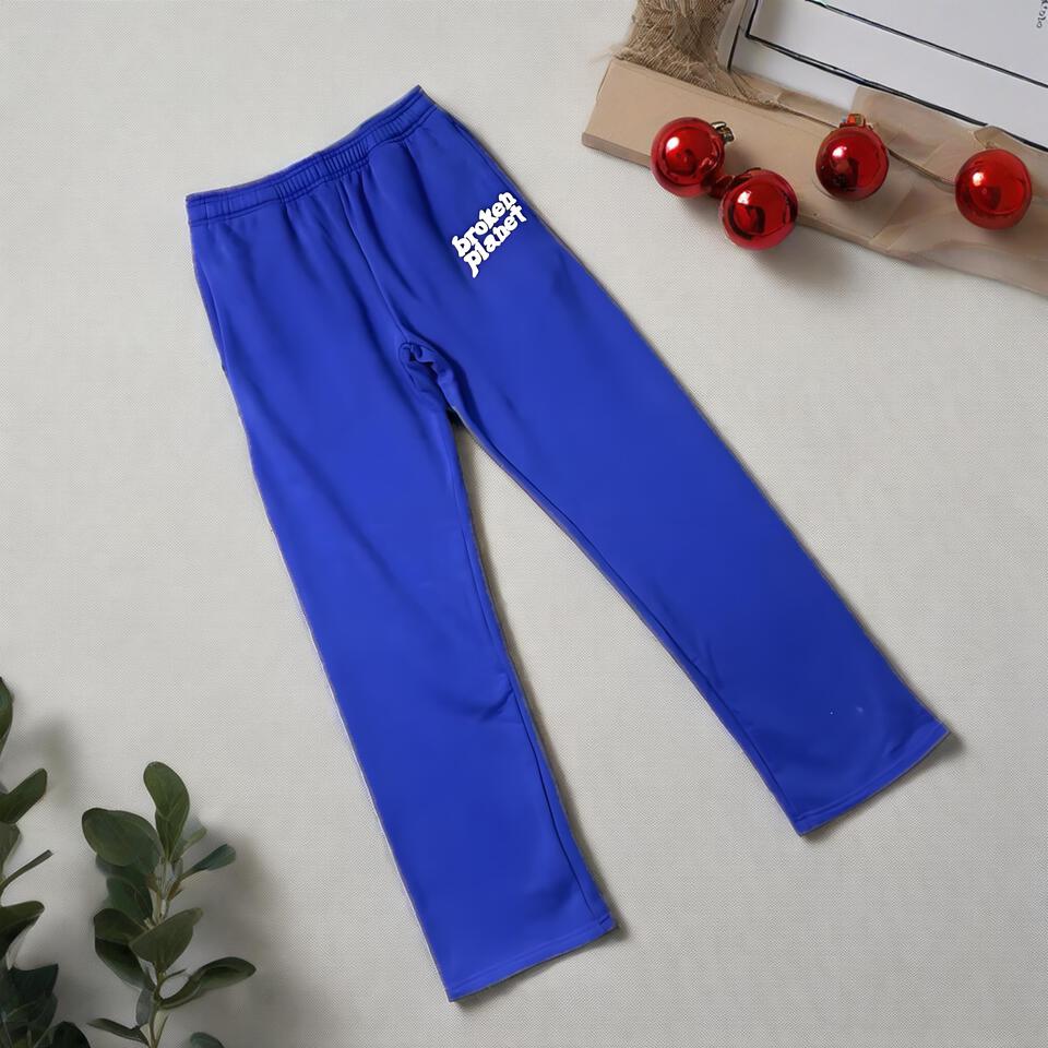 Broken Planet Blue Cotton-Blend Loose Fit Sweatpants