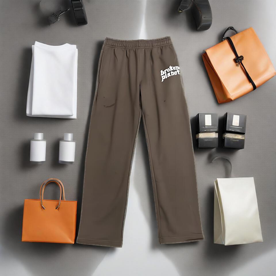 Broken Planet Brown Cotton Loose Fit Casual Unisex Pants