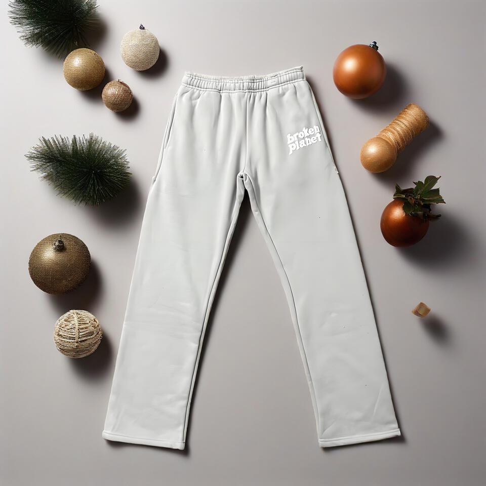 Broken Planet Gray Cotton Street Print Sweatpants