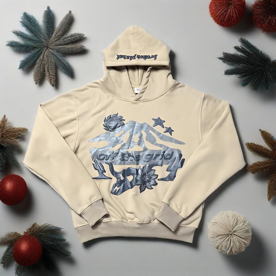 Broken Planet Khaki Cotton Hooded Sweatshirt