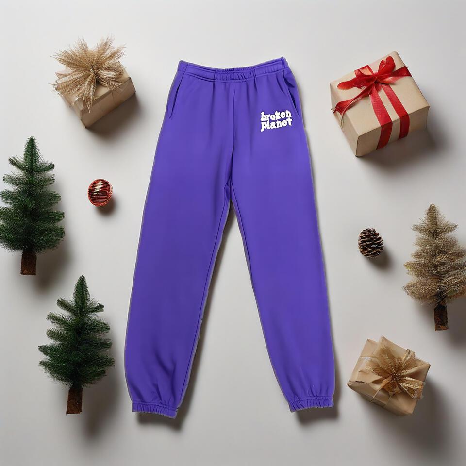 Broken Planet Purple Cotton Joggers