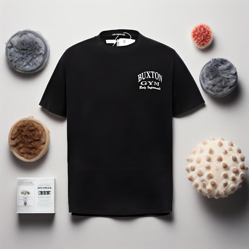 Buxton Black Cotton Sports T-Shirt Unisex Breathable Workout