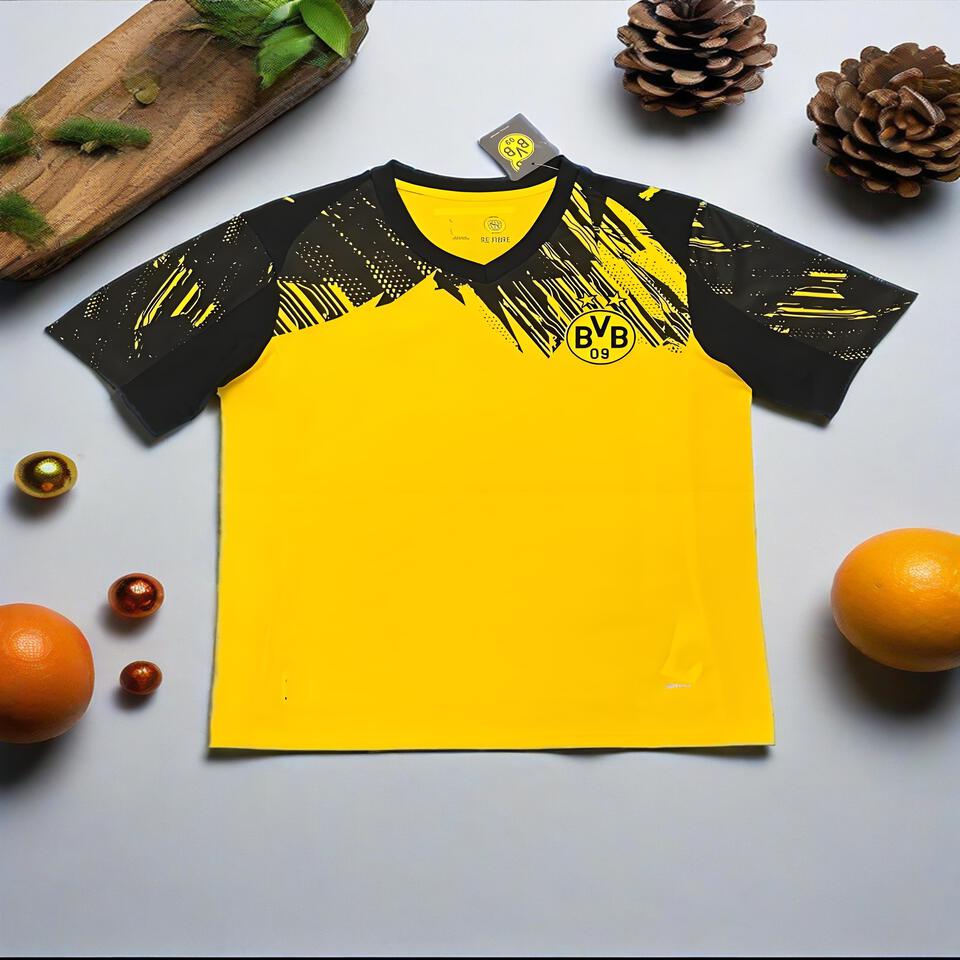 BVB Dortmund Black & Yellow Print Breathable Sports T-Shirt