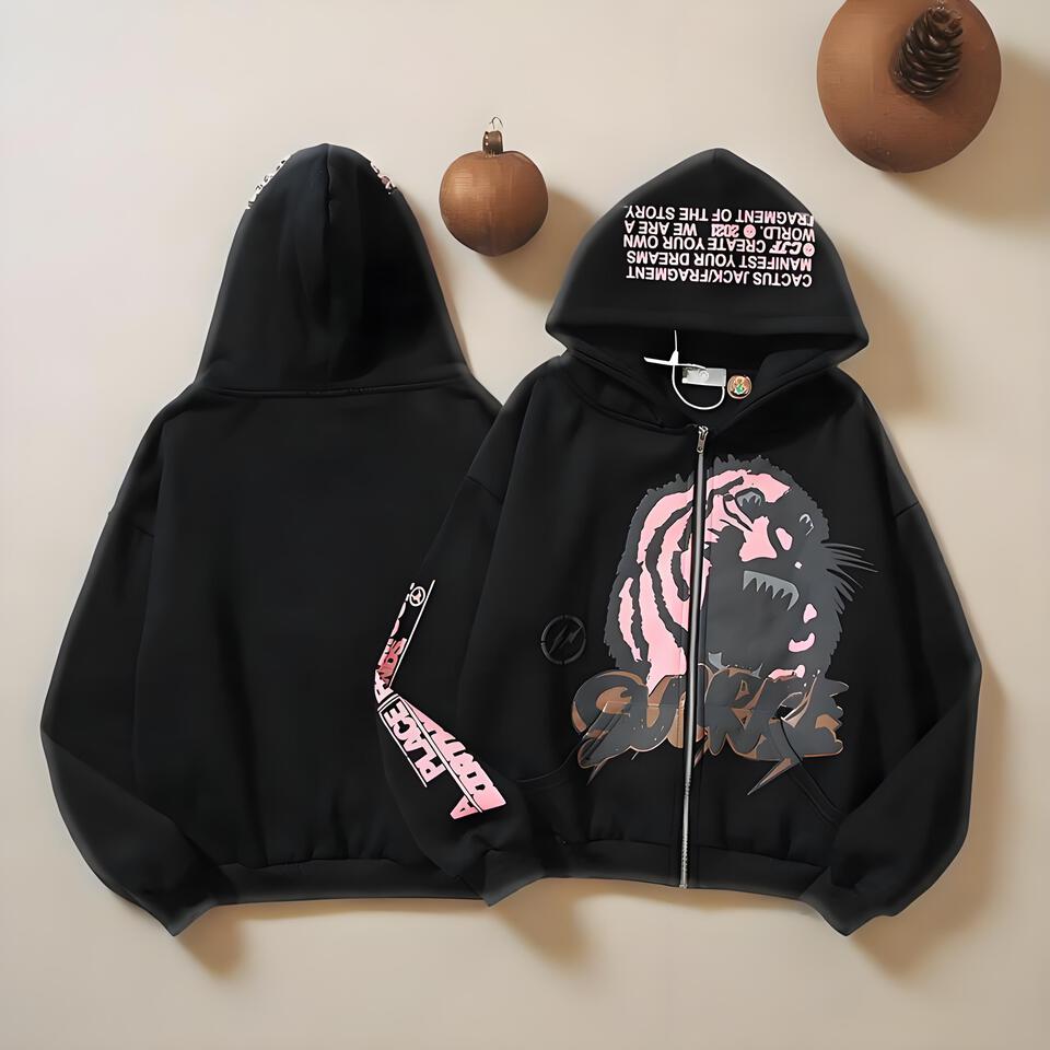 Cactus Jack Black Cotton Hooded Sweatshirt