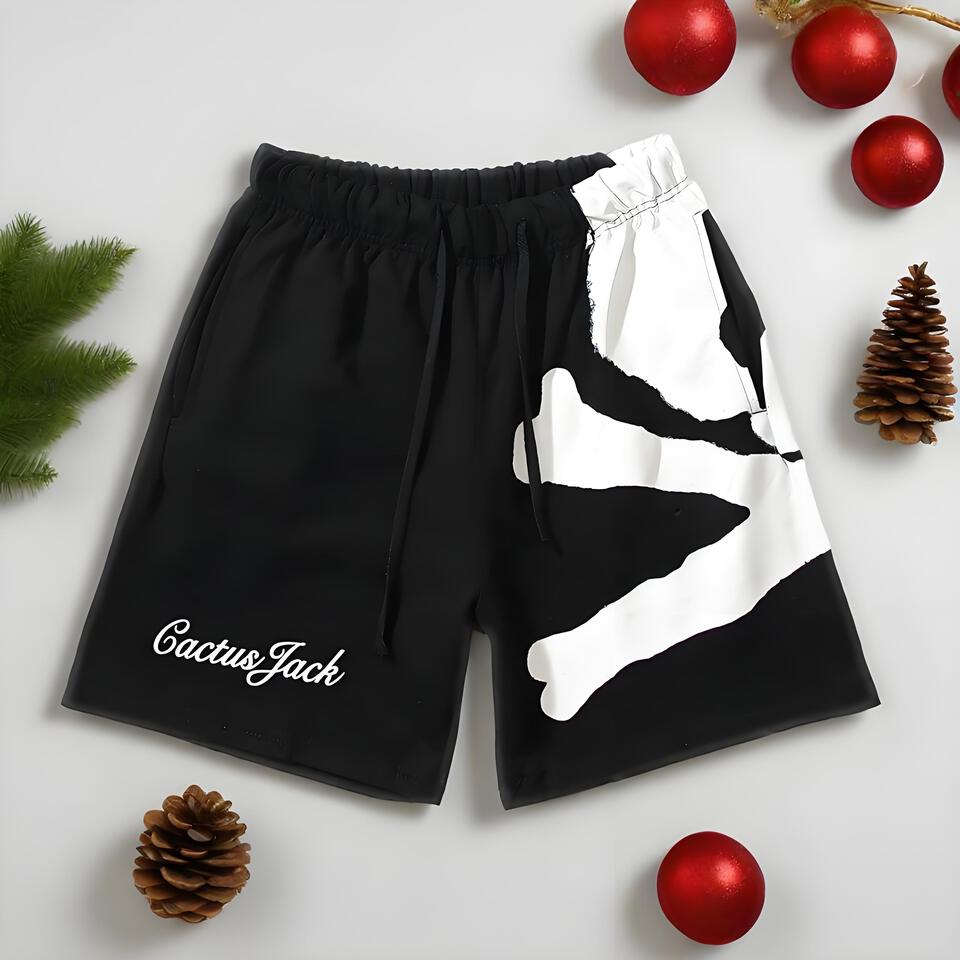 Cactus Jack Black Cotton Shorts