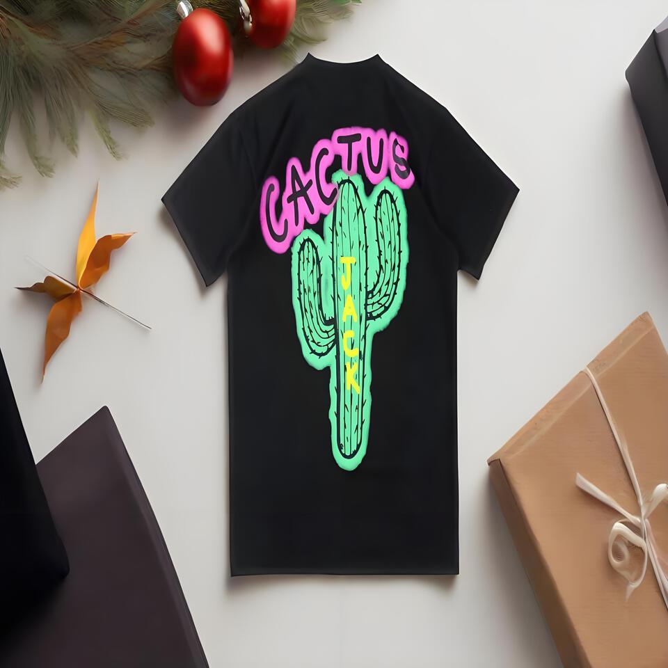 Cactus Jack Black Cotton T-Shirt