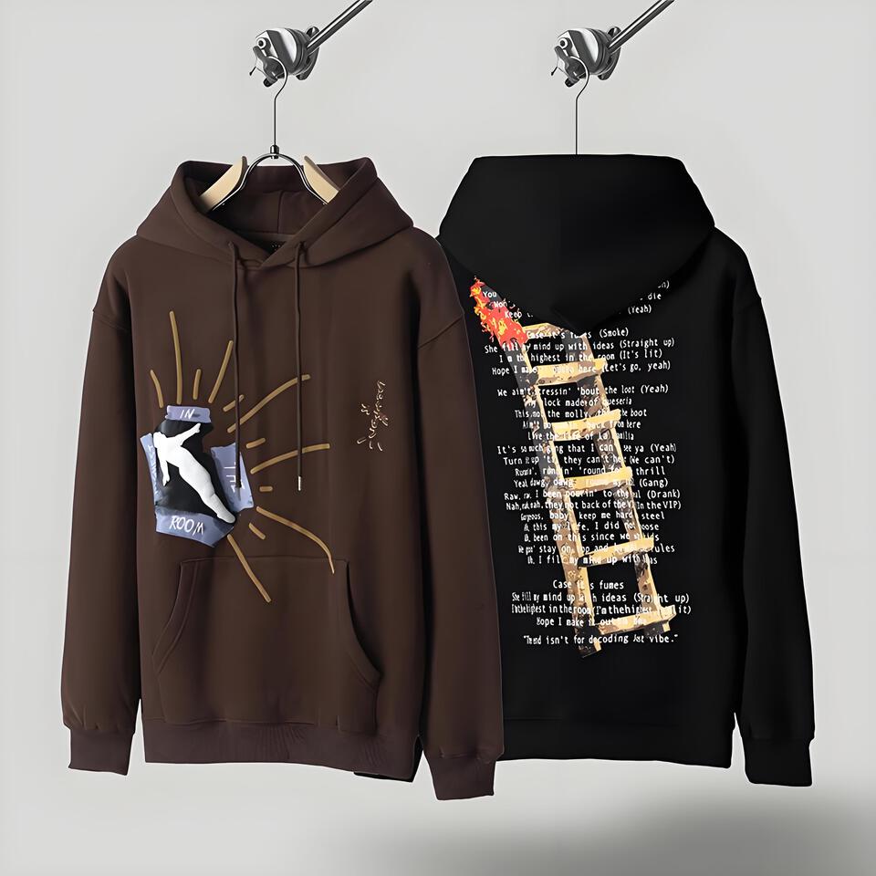 Cactus Jack Brown Cotton Street Art Hoodie